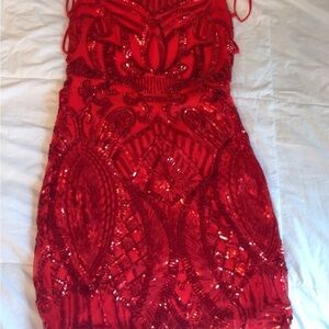 Lucy in the Sky Red Backless Mini Dress